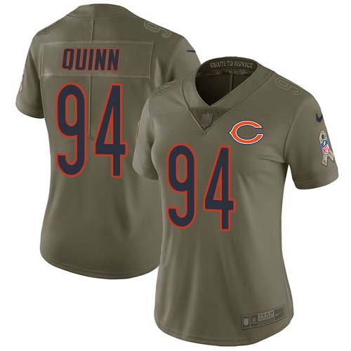 Chicago Bears #94 Robert Quinn Olive Women's Stitched Limited 2017 Salute To Service Jersey Womens