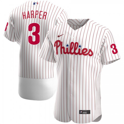 Philadelphia Philadelphia Phillies #3 Bryce Harper Men's White Home 2020 Authentic Player Jersey Men's