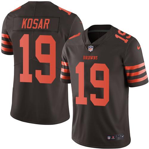 Browns #19 Bernie Kosar Brown Men's Stitched Limited Rush Jersey