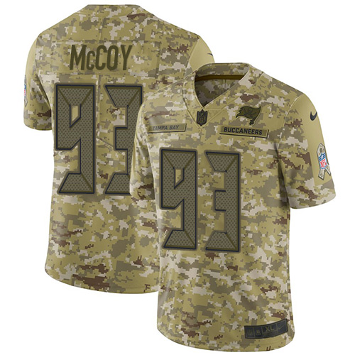 Tampa Bay Buccaneers #93 Gerald McCoy Camo Youth Stitched Limited 2018 Salute to Service Jersey Youth