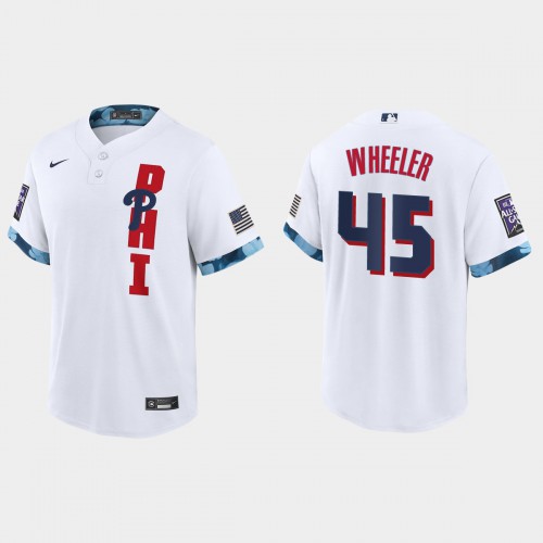 Philadelphia Philadelphia Phillies #45 Zack Wheeler 2021 All Star Game Fan's Version White Jersey Men's