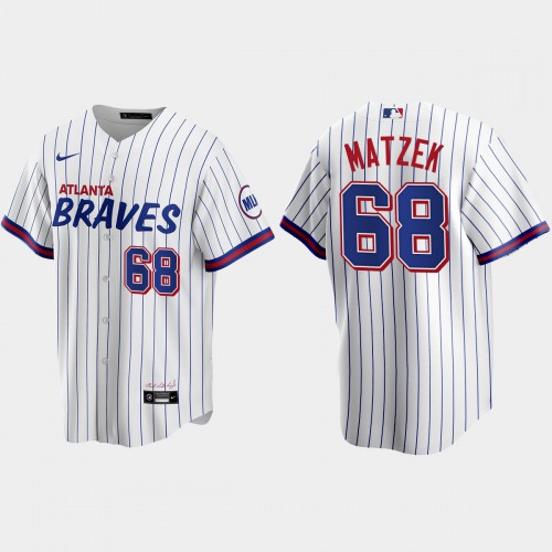 Atlanta Atlanta Braves #68 Tyler Matzek White Men's 2021 City Connect Replica Jersey Men's