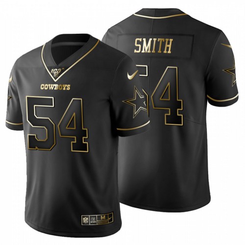 Dallas Dallas Cowboys #54 Jaylon Smith Men's Black Golden Limited 100 Jersey Men's