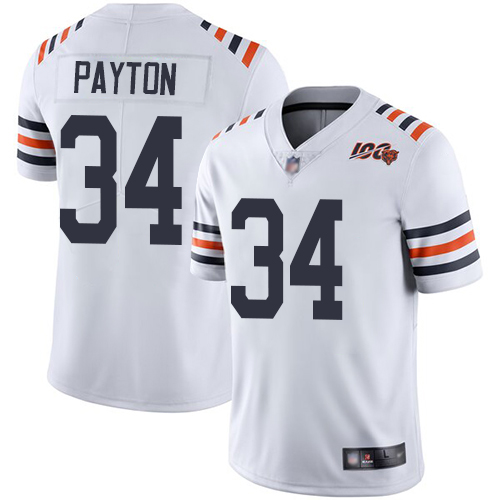 Bears #34 Walter Payton White Alternate Youth Stitched Vapor Untouchable Limited 100th Season Jersey