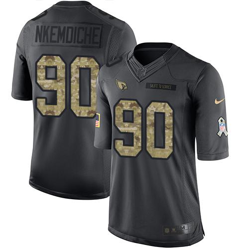 Arizona Cardinals #90 Robert Nkemdiche Black Men's Stitched Limited 2016 Salute to Service Jersey Men's