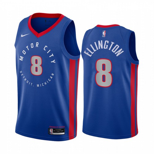 Detroit Pistons #8 Wayne Ellington Blue Swingman 2020-21 City Edition Jersey Mens