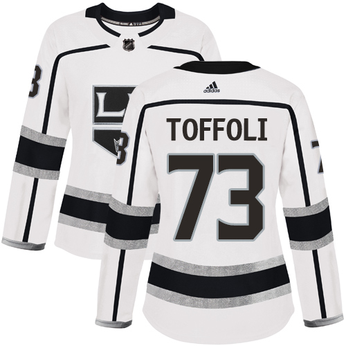 Adidas Los Angeles Kings #73 Tyler Toffoli White Road Authentic Women's Stitched Jersey Womens