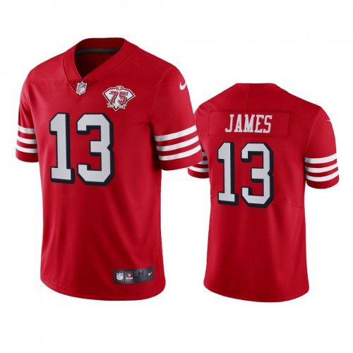 San Francisco 49ers #13 Richie James Red Rush Youth 75th Anniversary Stitched Vapor Untouchable Limited Jersey Youth