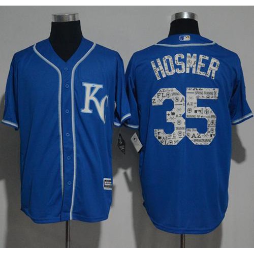Kansas City Royals #35 Eric Hosmer Royal Blue 2017 Spring Training Authentic Flex Base Stitched Jersey Men's