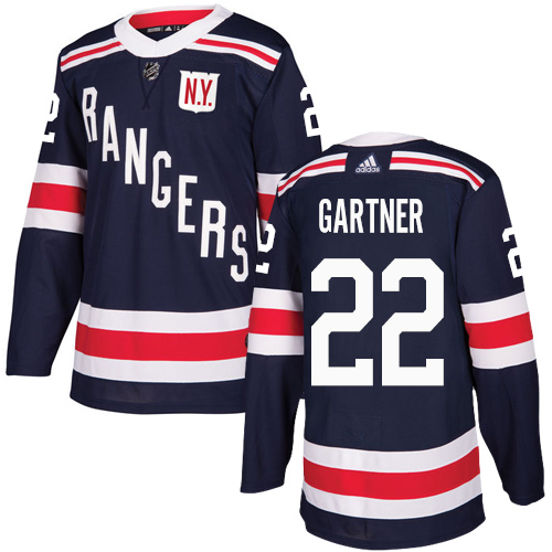 Adidas New York Rangers #22 Mike Gartner Navy Blue Authentic 2018 Winter Classic Stitched Jersey Men's