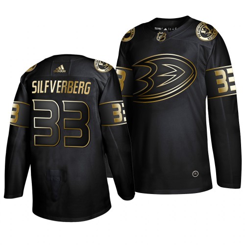 Adidas Anaheim Ducks #33 Jakob Silfverberg Men's 2019 Black Golden Edition Authentic Stitched Jersey Men's