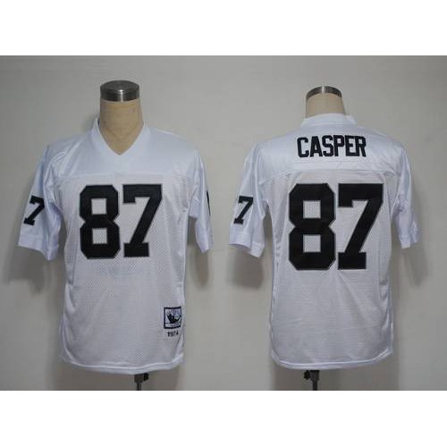 Mitchell And Ness Las Vegas Raiders #87 Dave Casper White Throwback Stitched Jersey Men's