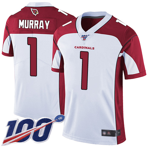 Cardinals #1 Kyler Murray White Men's Stitched 100th Season Vapor Limited Jersey