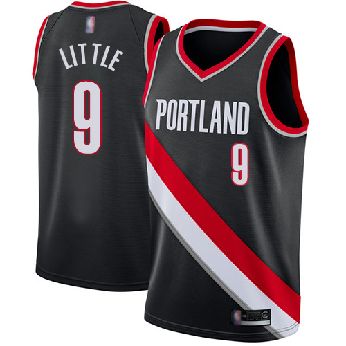 Portland Trail Blazers #9 Nassir Little Black Swingman Icon Edition Jersey Mens