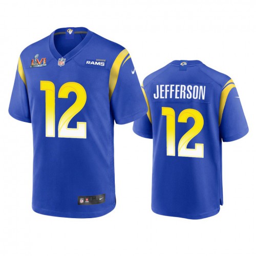 Los Angeles Los Angeles Rams #12 Van Jefferson Men's Super Bowl LVI Patch Game Jersey - Royal Men's