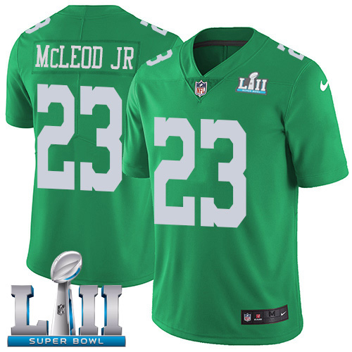 Philadelphia Eagles #23 Rodney McLeod Jr Green Super Bowl LII Youth Stitched Limited Rush Jersey Youth