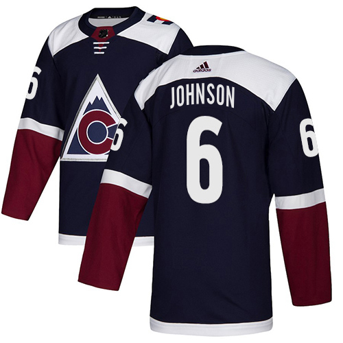 Adidas Colorado Avalanche #6 Erik Johnson Navy Youth Alternate Authentic Stitched Jersey Youth