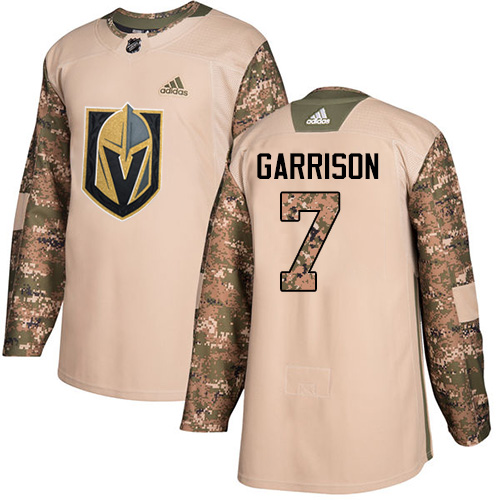 Adidas Golden Vegas Golden Knights #7 Jason Garrison Camo Authentic 2017 Veterans Day Stitched Youth Jersey Youth