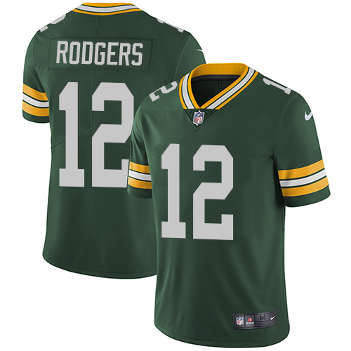 Packers #12 Aaron Rodgers Green Team Color Men's Stitched Vapor Untouchable Limited Jersey
