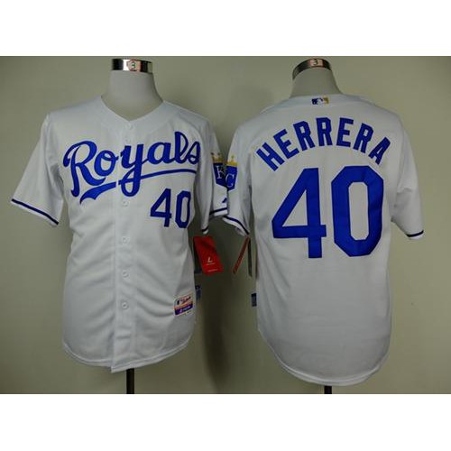 Kansas City Royals #40 Kelvin Herrera White Cool Base Stitched Jersey Men's