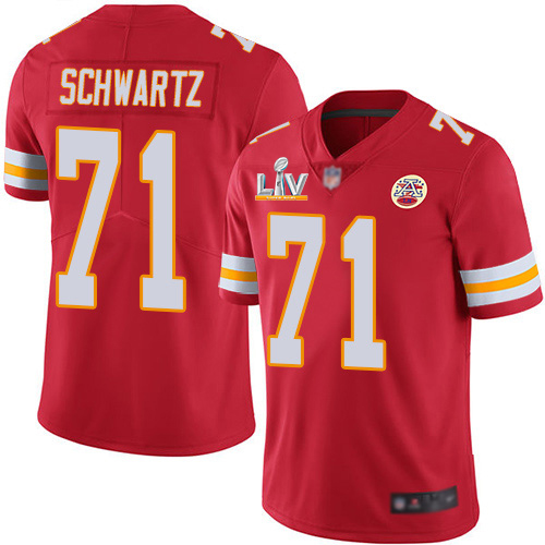 Kansas City Chiefs #71 Mitchell Schwartz Red Team Color Men's Super Bowl LV Bound Stitched Vapor Untouchable Limited Jersey Men's
