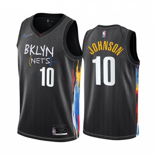 Brooklyn Nets #10 Tyler Johnson Black Youth Swingman 2020-21 City Edition Jersey Youth