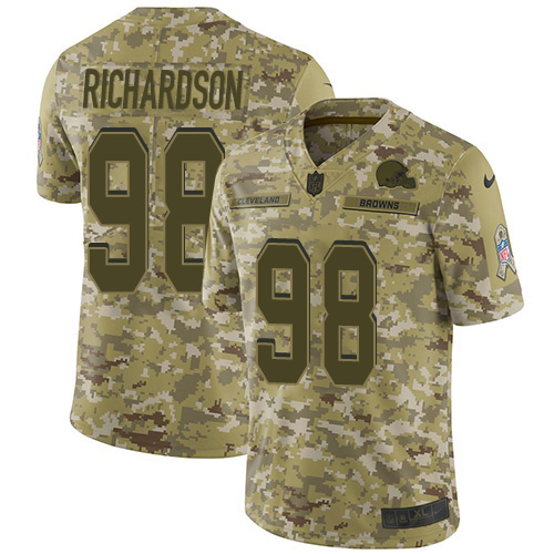 Cleveland Browns #98 Sheldon Richardson Camo Men's Stitched Limited 2018 Salute To Service Jersey Men's