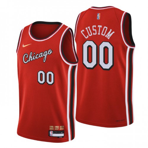 Chicago Bulls Custom Men's Red 2021/22 Swingman Jersey - City Edition