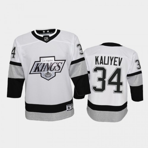 Adidas Los Angeles Kings #34 Arthur Kaliyev Youth 2021-22 Alternate Game Jersey - White Youth