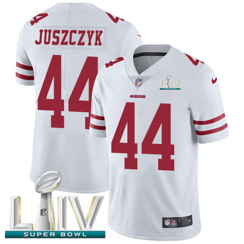 49ers #44 Kyle Juszczyk White Super Bowl LIV 2020 Youth Stitched Vapor Untouchable Limited Jersey