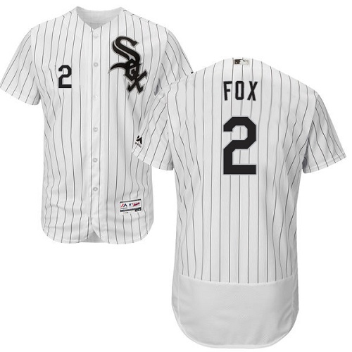 Chicago White Sox #2 Nellie Fox White(Black Strip) Flexbase Authentic Collection Stitched Jersey Men's