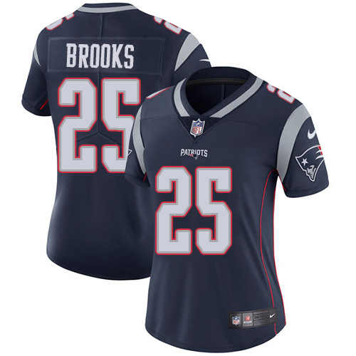 New England Patriots #25 Terrence Brooks Navy Blue Team Color Women's Stitched Vapor Untouchable Limited Jersey Womens