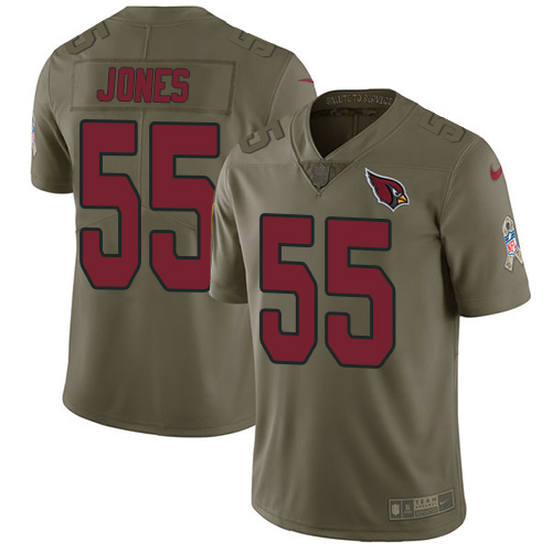 Arizona Cardinals #55 Chandler Jones Olive Youth Stitched Limited 2017 Salute to Service Jersey Youth