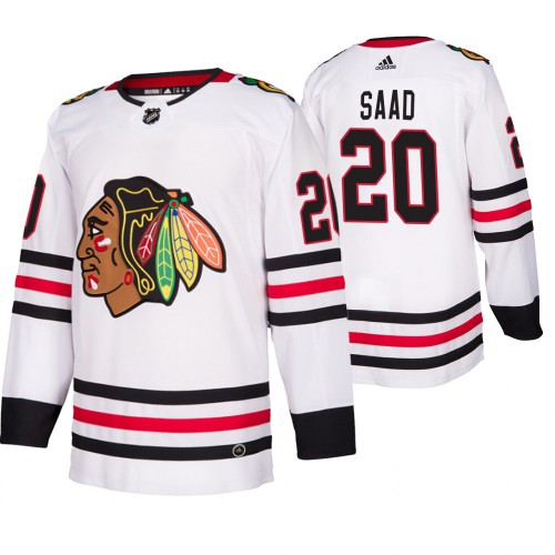 Chicago Chicago Blackhawks #20 Brandon Saad 2019-20 Away Authentic Player White Jersey Men's