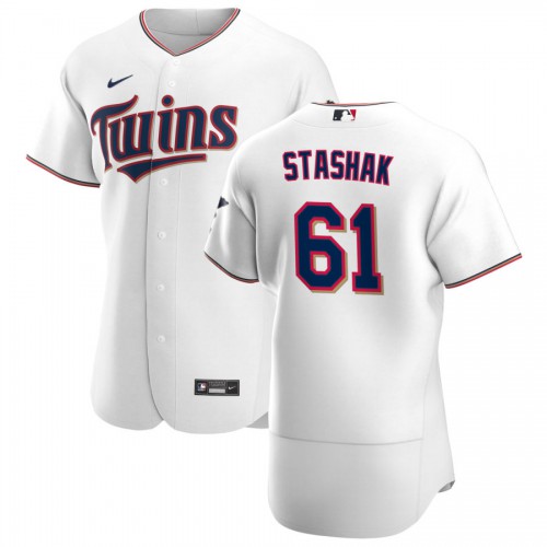 Minnesota Minnesota Twins #61 Cody Stashak Men's White Home 2020 Authentic Player Jersey Men's