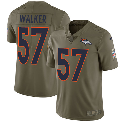 Denver Broncos #57 Demarcus Walker Olive Men's Stitched Limited 2017 Salute to Service Jersey Men's