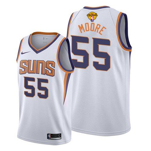 Phoenix Suns #55 ETwaun Moore Mens 2021 Finals Bound Swingman Association Edition Jersey White Mens