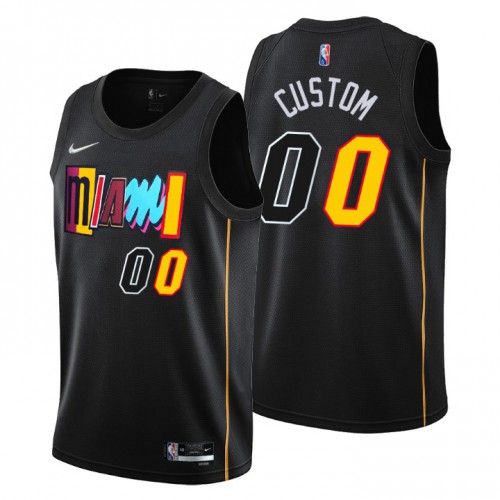 Miami Heat Custom Men's Black 2021/22 Swingman Jersey - City Edition