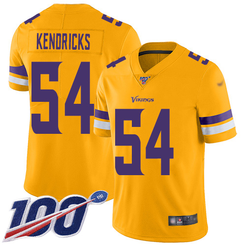 Minnesota Vikings #54 Eric Kendricks Gold Men's Stitched Limited Inverted Legend 100th Season Jersey Men's