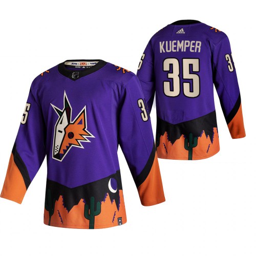 Arizona Arizona Coyotes #35 Darcy Kuemper Purple Men's Adidas 2020-21 Reverse Retro Alternate Jersey Men's