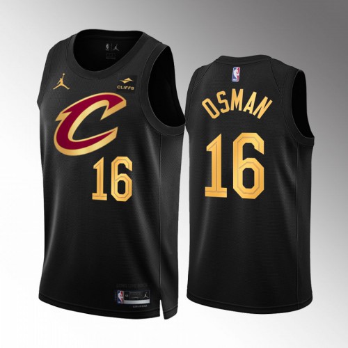 Cleveland Cleveland Cavaliers #16 Cedi Osman Mens Black 2022-23 Statement Edition Jersey Mens