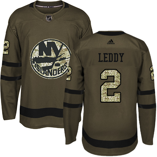 Adidas New York Islanders #2 Nick Leddy Green Salute to Service Stitched Jersey Men's