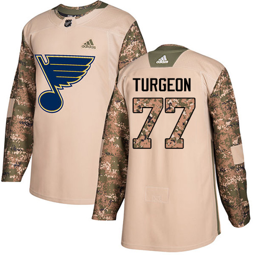Adidas St. Louis Blues #77 Pierre Turgeon Camo Authentic 2017 Veterans Day Stitched Jersey Men's