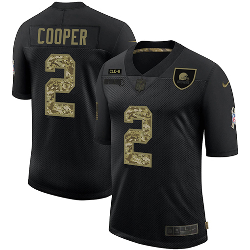 Cleveland Browns #2 Amari Cooper Men's 2020 Salute To Service Camo Limited Jersey Black