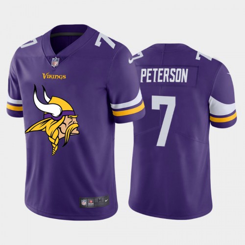 Minnesota Minnesota Vikings #7 Patrick Peterson Purple Men's Big Team Logo Vapor Limited Jersey Men's