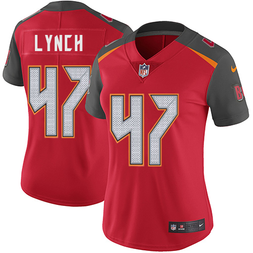 Tampa Bay Buccaneers #47 John Lynch Red Team Color Women's Stitched Vapor Untouchable Limited Jersey Womens