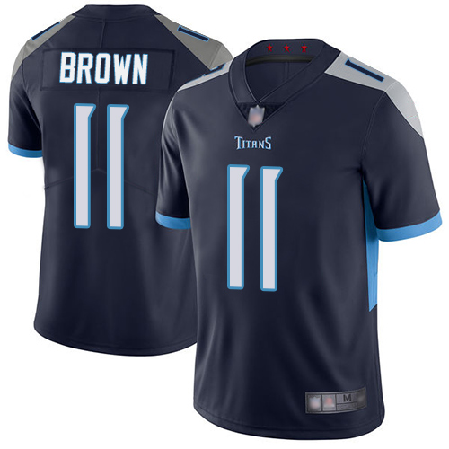Tennessee Titans #11 A.J. Brown Navy Blue Team Color Men's Stitched Vapor Untouchable Limited Jersey Men's