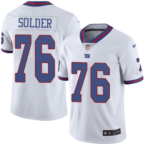 New York Giants #76 Nate Solder White Men's Stitched Limited Rush Jersey Men's