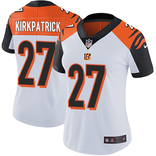 Cincinnati Bengals #27 Dre Kirkpatrick White Women's Stitched Vapor Untouchable Limited Jersey Womens