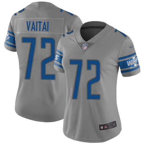 Detroit Lions #72 Halapoulivaati Vaitai Gray Women's Stitched Limited Inverted Legend Jersey Womens